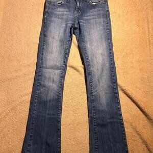 Zana‎ Di Junior 3 White Wash Low Raise Flare Denim Blue Jeans (L)